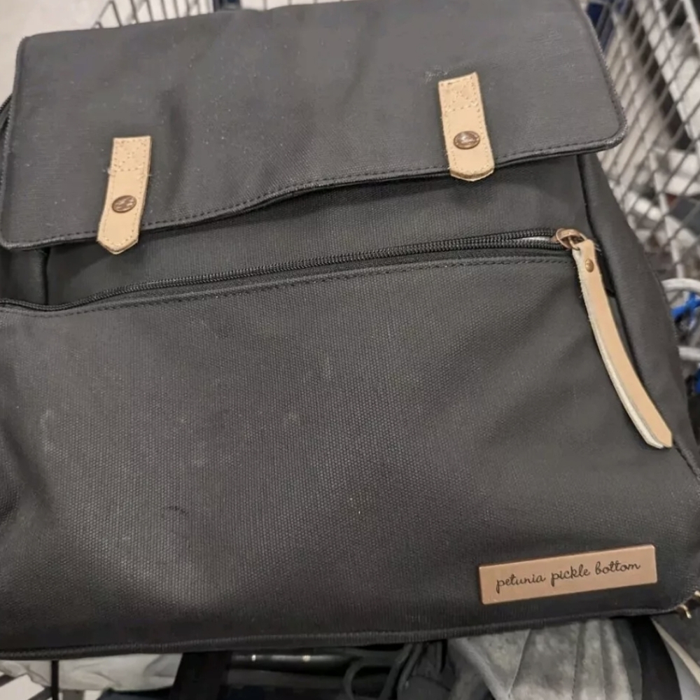 Petunia Pickle Bottom - Baby Diaper Backpack - Black/Tan